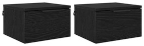 vidaXL Κομοδίνο 2 pcs Μαύρη δρυς 34 x 30 x 20 εκ Επεξεργασμένο ξύλο
