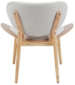 Πολυθρόνα Udalle pakoworld ξύλο σε φυσική απόχρωση με μπεζ ύφασμα 77x70x81εκ