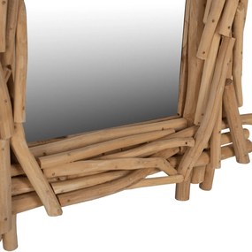 Καθρέπτης Από Μασίφ Ξύλο Teak Φυσικό 100x80y Εκ.