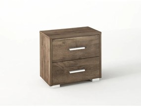 Intrahome Κομοδίνο με 2 συρτάρια σε χρώμα καρυδί 50x34x48 Intrahomesa-00652594