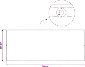 vidaXL Αδιάφανο σκίαστρο μπαλκονιού 200 x 500 cm