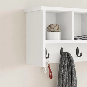 vidaXL Τοίχου Κρεμάστρα Επιτοίχιο Λευκό 50 x 16 x 26 εκ