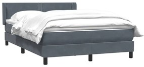 Κρεβάτι Boxspring με Στρώμα Σκούρο Γκρι 140x210 εκ. Βελούδινο - Γκρι