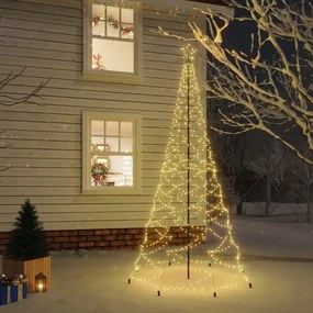 vidaXL Χριστουγεν. Δέντρο Θερμό Λευκό 3 μ. 500 LED με Μεταλλικό Στύλο