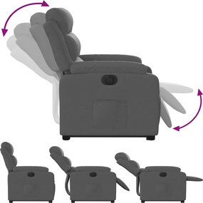 vidaXL Πολυθρόνα Ηλεκ. Ανακλινόμενη Ανύψωση Σκ. Γκρι Υφασμάτινη