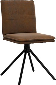 vidaXL Καρέκλα τραπεζαρίας καφέ δέρμα Faux Suede
