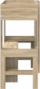 vidaXL Σκελετός κουκέτας με γραφείο Δρύς Sonoma 75 x 190 cm