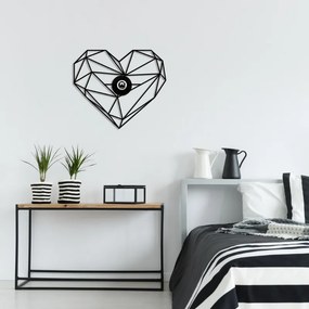 Απλίκα τοίχου Heart Megapap E27 MDF χρώμα μαύρο 47x12x40εκ.