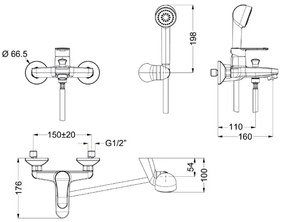 Μπαταρία λουτρού Eurorama Viva