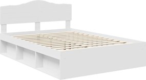vidaXL Σκελετός Κρεβατιού Λευκό 140 x 190 cm Στερεά ξυλεία πεύκου