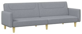 Καναπές Κρεβάτι Διθέσιος με Υποπόδιο Ανοιχτό Γκρι Υφασμάτινος - Γκρι
