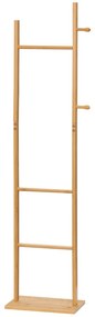 HOMCOM Μοντέρνα κρεμάστρα παλτών, 2 γάντζοι &amp; 3 ράβδοι, ανθεκτικό μπαμπού, 36x24x168 cm, Φυσικό