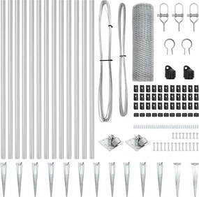 vidaXL Στύλος Περιφράξεων Ασημί 25 x 0,5 m (13 mm μάσκα) Ατσάλι