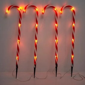 Eurolamp Σειρά 4 Γλειφιτζουριών Με 40 LED Θερμό Λευκό 8 Πρoγράμματα Υ70cm IP44 Ηλιακού Συλλέκτη 600-04702