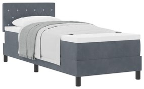 vidaXL Κρεβάτι με Στρώμα  Σκούρο Γκρι 80x200 εκ. Βελούδο