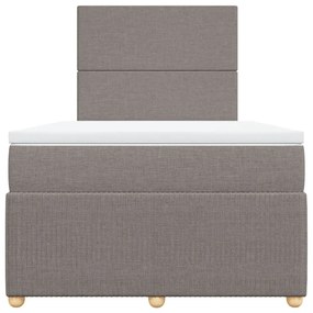 vidaXL Κρεβάτι Boxspring με Στρώμα Taupe 120x190 εκ. Υφασμάτινο