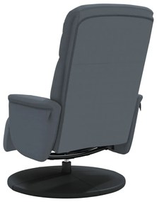 vidaXL Πολυθρόνα Relax Σκούρο Γκρι Βελούδινη με Υποπόδιο