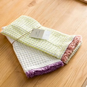 Ποτηρόπανα Adelain Σετ 2τμχ 590/18 Light Green-Pink Gofis Home 40x60cm 100% Cotton