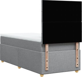 vidaXL Κρεβάτι Boxspring με Στρώμα Ανοιχτό Γκρι 80x200 εκ. Υφασμάτινο
