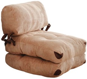 Πουφ Πολυθρόνα Αναδιπλούμενη Fold Kadife 383EVN1102 60x80x70cm Camel