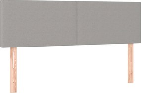 vidaXL Κρεβάτι Boxspring με Στρώμα &amp; LED Αν.Γκρι 140x190εκ. Υφασμάτινο