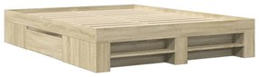 vidaXL Πλαίσιο Κρεβατιού Χωρ. Στρώμα Sonoma Δρυς 160x200 εκ. Επ. Ξύλο