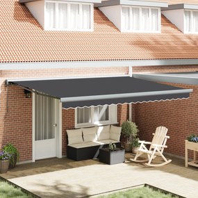 vidaXL Αυτόματη Ανασυρόμενη Τέντα Ανθρακί 450x300 εκ.