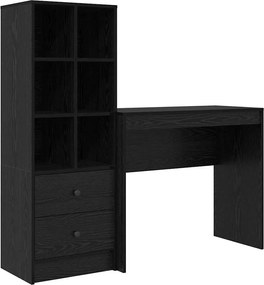 vidaXL Γραφείο με συρτάρι με ράφι με αποθήκευση 2 pcs Μαύρη Οξυά