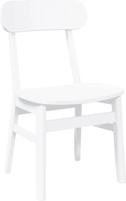 vidaXL Καρέκλες τραπεζαρίας 2 τεμάχια Λευκό μασίφ ξύλο καουτσούκ