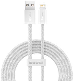 BASEUS Cable USB-A - Lightning, 1m, 2.4A, Dynamic (white) - CALD000402