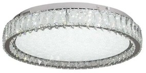 Φωτιστικό Οροφής-Πλαφονιέρα Led 42013-Γ 40x15cm 2400Lm Chrome Inlight Crystal, Metal