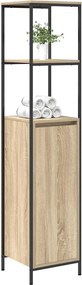 vidaXL Ντουλάπι μπάνιου με ράφια Sonoma δρυς 36x35x165 εκ.