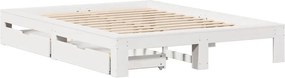 vidaXL Σκελετός Κρεβ. Χωρίς Στρώμα Λευκό 140x190 εκ Μασίφ Πεύκο