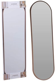 Διακοσμητικός καθρέφτης τοίχου οβάλ, με διαστάσεις 30x2.5x100cm - Dark wood