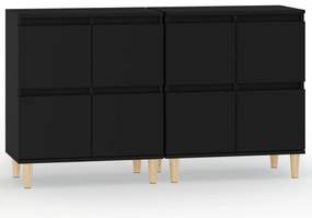 vidaXL Ντουλάπια 2 τεμ. Μαύρα 60x35x70 εκ. Επεξεργασμένο Ξύλο
