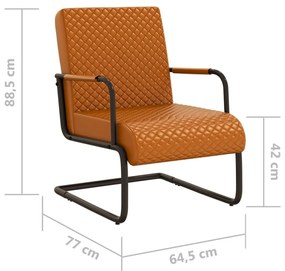 Καρέκλα «Πρόβολος» Καφέ από Συνθετικό Δέρμα - Καφέ
