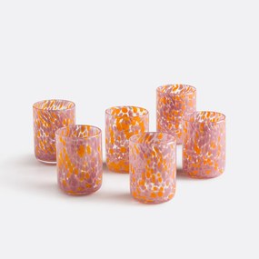 Σετ 6 ποτηριών νερού από διάφανο γυαλί με σχέδιο DOTIO