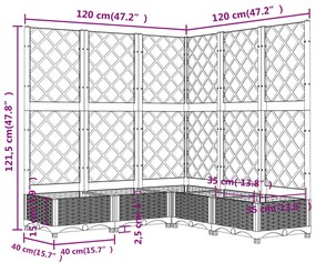 ΖΑΡΝΤΙΝΙΕΡΑ ΚΗΠΟΥ ΜΕ ΚΑΦΑΣΩΤΟ ΜΑΥΡΟ 120X120X121,5 ΕΚ. ΑΠΟ PP 318276