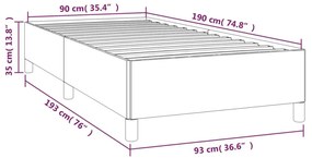 Πλαίσιο Κρεβατιού Σκούρο Γκρι 90x190 εκ. Υφασμάτινο - Γκρι