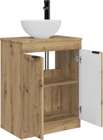 vidaXL Καθρέφτης μπάνιου με νιπτήρα Artisan Δρυς 54 x 35 x 83 εκ