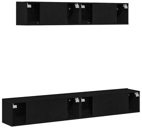 vidaXL Σετ επίπλου τηλεόρασης 4 pcs Μαύρη δρυς 100 x 30 x 30 cm