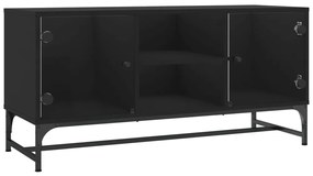 vidaXL Έπιπλο Τηλεόρασης Μαύρο 102x37x50 εκ. με Γυάλινες Πόρτες
