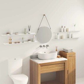 vidaXL Πλωτό ράφι Επιτοίχιο 4 pcs Λευκός 100 x 9 x 2,5 εκ Ατσάλι