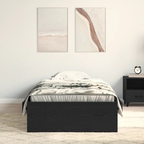 vidaXL Bed Frame μαύρο δρυς 90x190 εκ. Επεξεργασμένο ξύλο