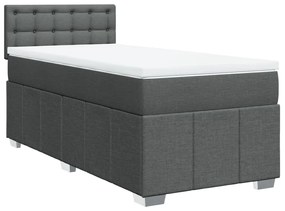 ΚΡΕΒΑΤΙ BOXSPRING ΜΕ ΣΤΡΩΜΑ ΣΚΟΥΡΟ ΓΚΡΙ 100X200 ΕΚ. ΥΦΑΣΜΑΤΙΝΟ 3289294