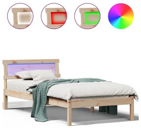 vidaXL Σκελετός Κρεβατιού Καφέ 80 x 200 cm Μασίφ ξύλο πεύκου