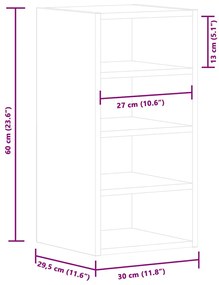 ΚΡΕΜΑΣΤΟ ΝΤΟΥΛΑΠΙ ΜΑΥΡΟ 30X29,5X60 CM ΞΥΛΙΝΗ ΚΑΤΑΣΚΕΥΗ 854167