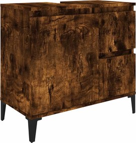 vidaXL Ντουλάπι Μπάνιου Καπνιστή Δρυς 65x33x60 εκ. Επεξεργασμένο Ξύλο