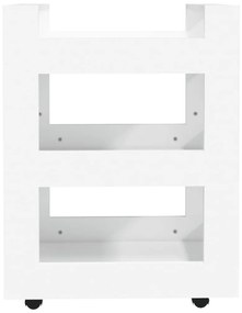 vidaXL Τρόλεϊ Κουζίνας Λευκό 60 x 45 x 80 εκ. από Επεξεργασμένο Ξύλο