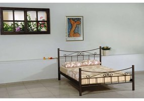 Κρεβάτι Μεταλλικό Ηρώ Διπλό 148x198 186817 Brown Διπλό Μέταλλο